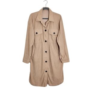 Staccato Khaki Corduroy Shirt Dress Size Large
